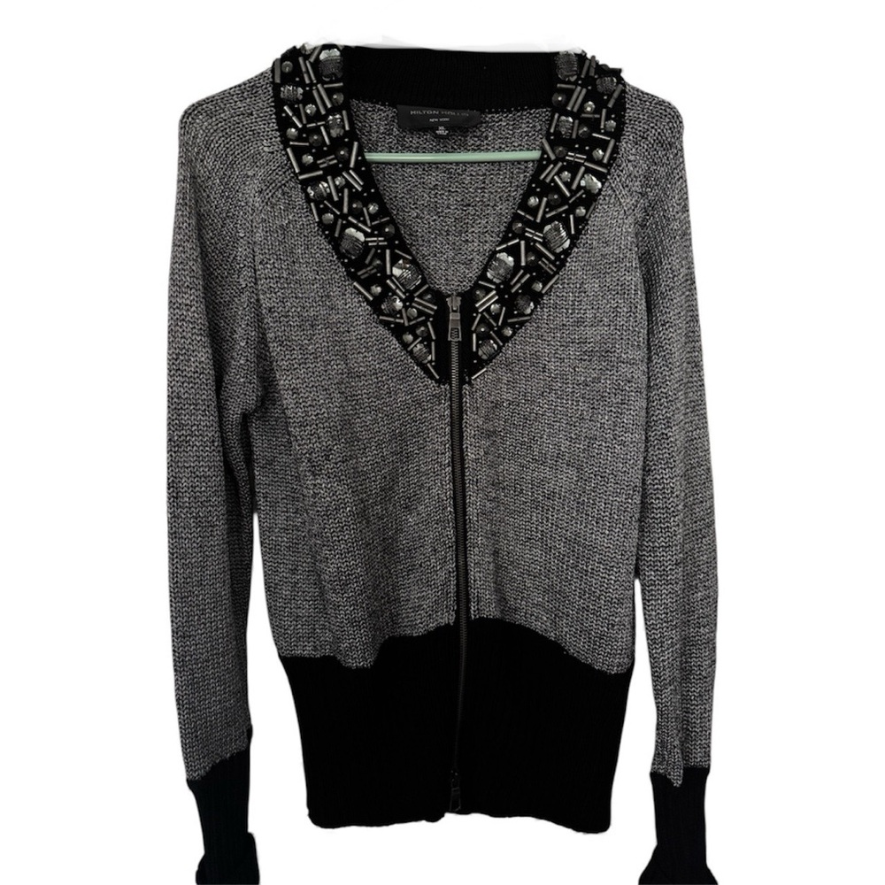 Hilton Hollis Chic Black and Gray Women's Cardigan size XL
